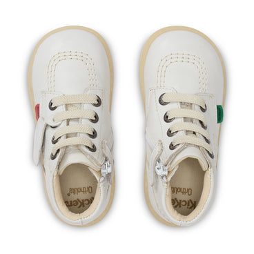 Detail view (Top view mapped) of Infant Unisex Playflex Hi Leather White