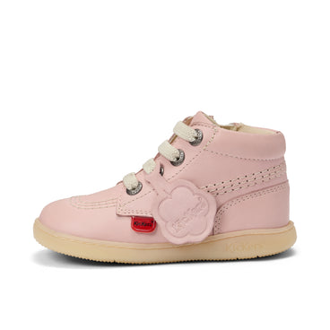 Left side view of Infant Unisex Playflex Hi Leather Light Pink