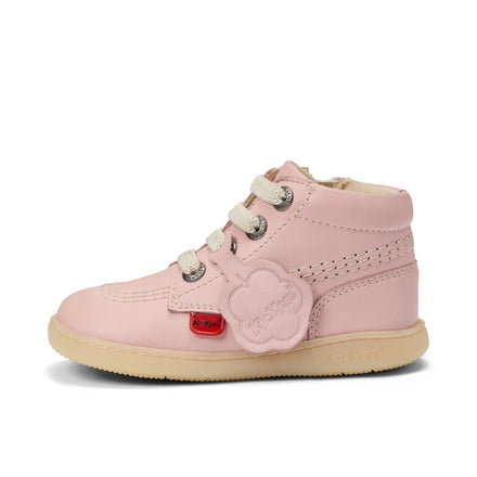 Left side view of Infant Unisex Playflex Hi Leather Light Pink