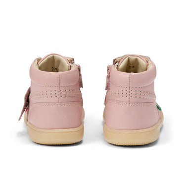 Back view of Infant Unisex Playflex Hi Leather Light Pink