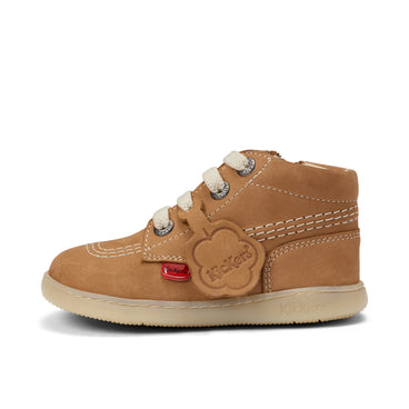 Left side view of Infant Unisex Playflex Hi Leather Tan