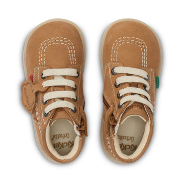 Detail view (Top view mapped) of Infant Unisex Playflex Hi Leather Tan