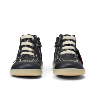 Front view of Infant Unisex Playflex Hi Leather Navy