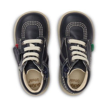 Detail view (Top view mapped) of Infant Unisex Playflex Hi Leather Navy