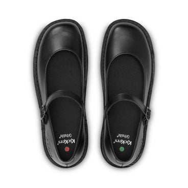 Detail view (Top view mapped) of Adult Womens Kick MJ Leather Black