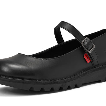 Detail view (close-up) of Adult Womens Kick MJ Leather Black
