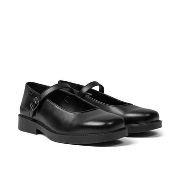 Front ¾ right of Adult Womens Maisey MJ Leather Black