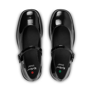 Detail view (Top view mapped) of Adult Womens Maisey MJ Patent Leather Black
