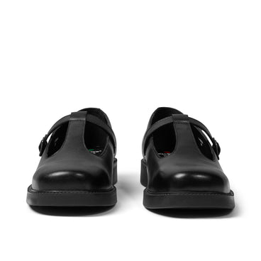 Front view of Adult Womens Maisey T-Bar Leather Black