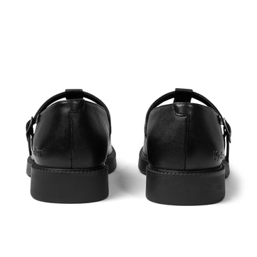 Back view of Adult Womens Maisey T-Bar Leather Black