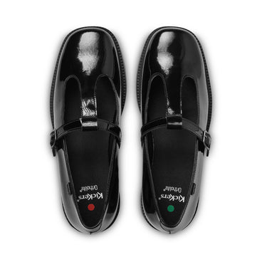 Detail view (Top view mapped) of Adult Womens Maisey T-Bar Patent Leather Black