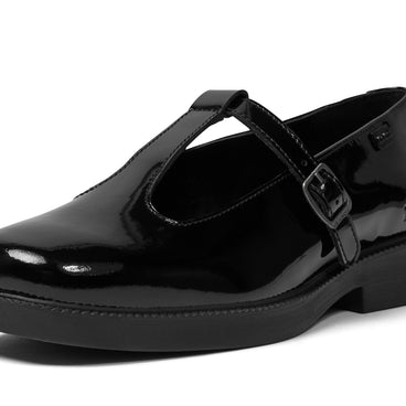 Detail view (close-up) of Adult Womens Maisey T-Bar Patent Leather Black
