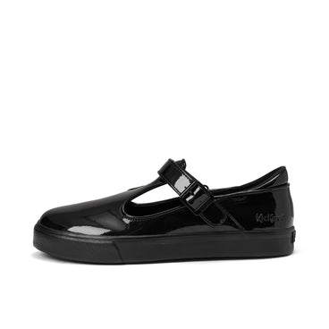 Left side view of Youth Womens Tovni T-Bar Patent Leather Black