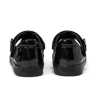 Back view of Youth Womens Tovni T-Bar Patent Leather Black
