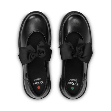 Detail view (Top view mapped) of Youth Womens Kori Bow Leather Black
