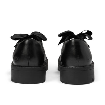 Back view of Youth Womens Kori Bow Leather Black