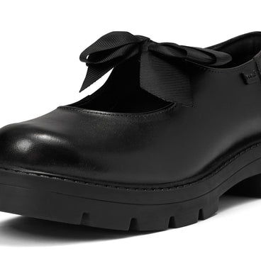 Detail view (close-up) of Youth Womens Kori Bow Leather Black