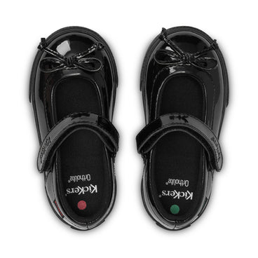 Detail view (Top view mapped) of Infant Girls Tovni MJ Bow Patent Leather Black