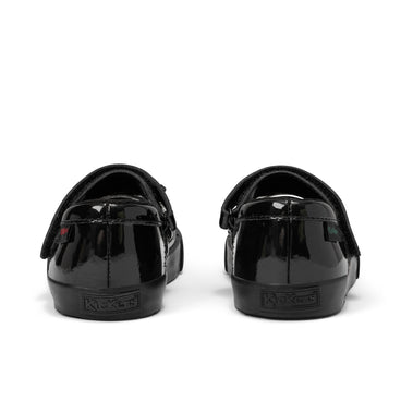 Back view of Infant Girls Tovni MJ Bow Patent Leather Black