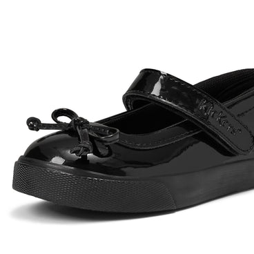 Detail view (close-up) of Infant Girls Tovni MJ Bow Patent Leather Black