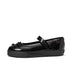 Left side view of Junior Girls Tovni MJ Bow Patent Leather Black