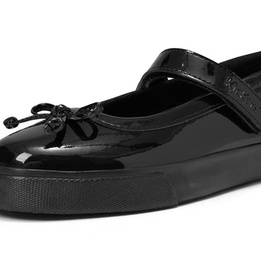 Detail view (close-up) of Junior Girls Tovni MJ Bow Patent Leather Black