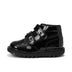 Left side view of Infant Girls Kick Hi Velcro Wings Leather Black
