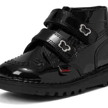 Detail view (close-up) of Infant Girls Kick Hi Velcro Wings Leather Black