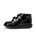 Left side view of Junior Girls Kick Hi Velcro Wings Leather Black