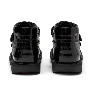 Back view of Junior Girls Kick Hi Velcro Wings Leather Black
