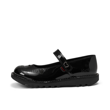 Left side view of Junior Girls Kick MJ Wings Leather Black