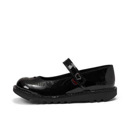 Left side view of Junior Girls Kick MJ Wings Leather Black