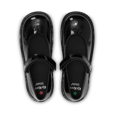 Detail view (Top view mapped) of Junior Girls Kick MJ Wings Leather Black