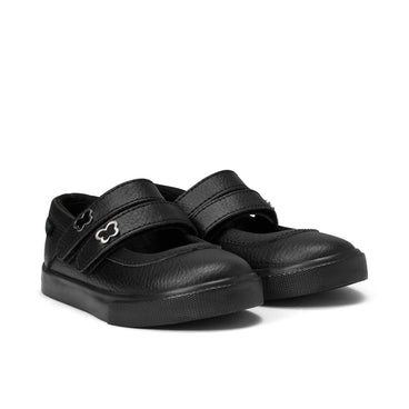 Front ¾ right of Infant Girls Tovni MJ Wings Leather Black