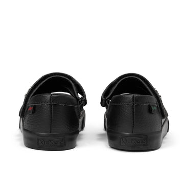 Back view of Infant Girls Tovni MJ Wings Leather Black