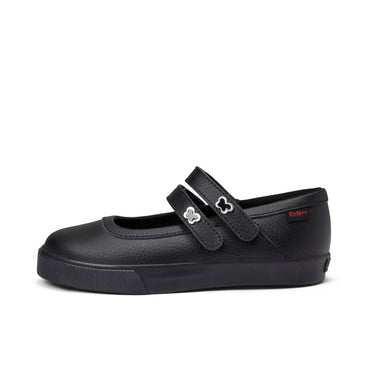 Left side view of Junior Girls Tovni MJ Wings Leather Black