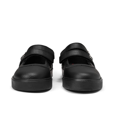 Front view of Junior Girls Tovni MJ Wings Leather Black