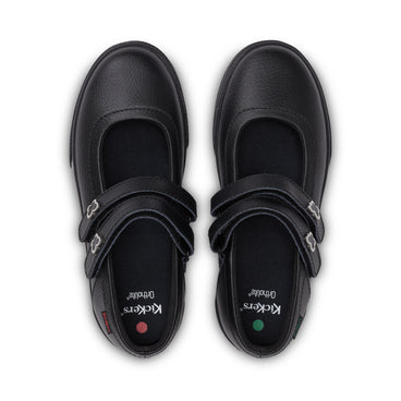 Detail view (Top view mapped) of Junior Girls Tovni MJ Wings Leather Black