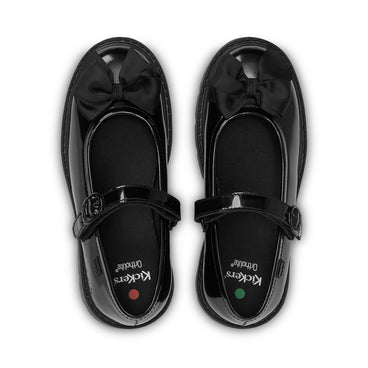 Detail view (Top view mapped) of Junior Girls Kori MJ Ribbon Patent Leather Black