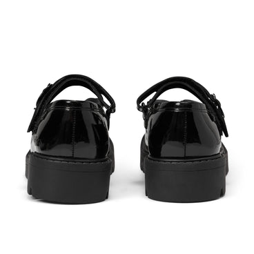 Back view of Junior Girls Kori MJ Ribbon Patent Leather Black
