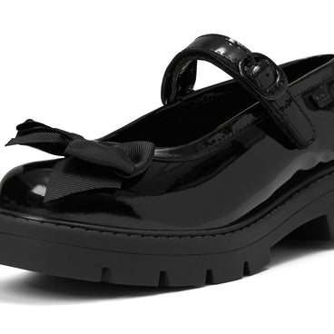 Detail view (close-up) of Junior Girls Kori MJ Ribbon Patent Leather Black