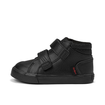 Left side view of Infant Boys Tovni Hi Reflective Leather Black