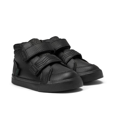 Front ¾ right of Infant Boys Tovni Hi Reflective Leather Black