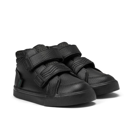 Front ¾ right of Infant Boys Tovni Hi Reflective Leather Black