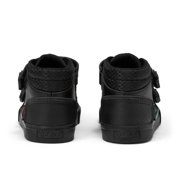 Back view of Infant Boys Tovni Hi Reflective Leather Black