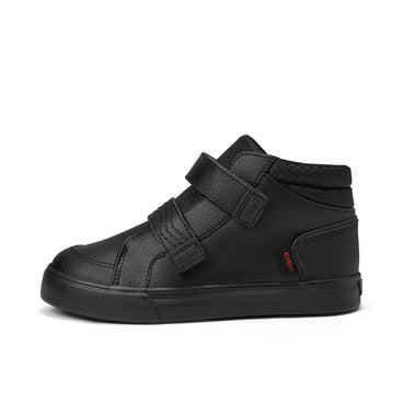Left side view of Junior Boys Tovni Hi Reflective Leather Black