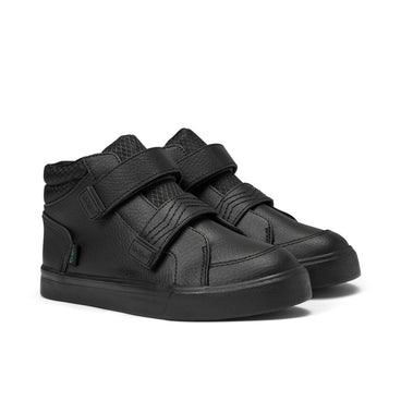 Front ¾ right of Junior Boys Tovni Hi Reflective Leather Black