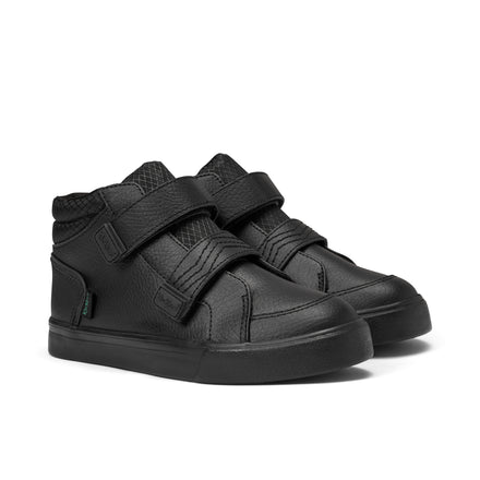 Front ¾ right of Junior Boys Tovni Hi Reflective Leather Black