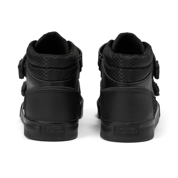 Back view of Junior Boys Tovni Hi Reflective Leather Black