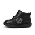 Left side view of Infant Boys Kick Hi Reflective Leather Black